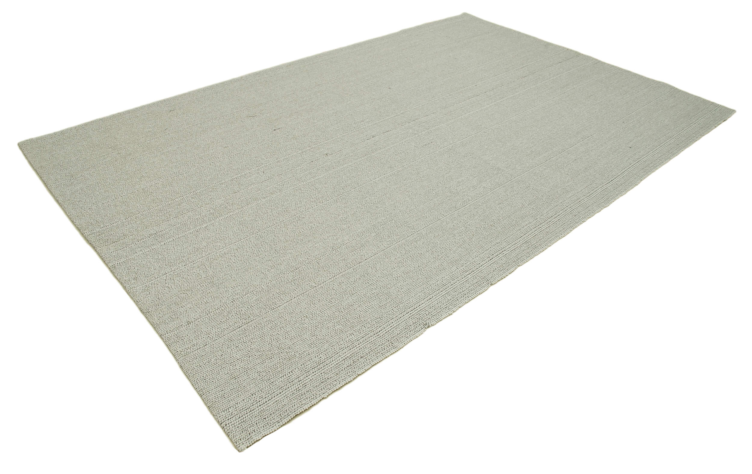 Handmade Vintage Area Rug | Beige Wool Cotton Flatweave Carpet 6'8''x10'5''
