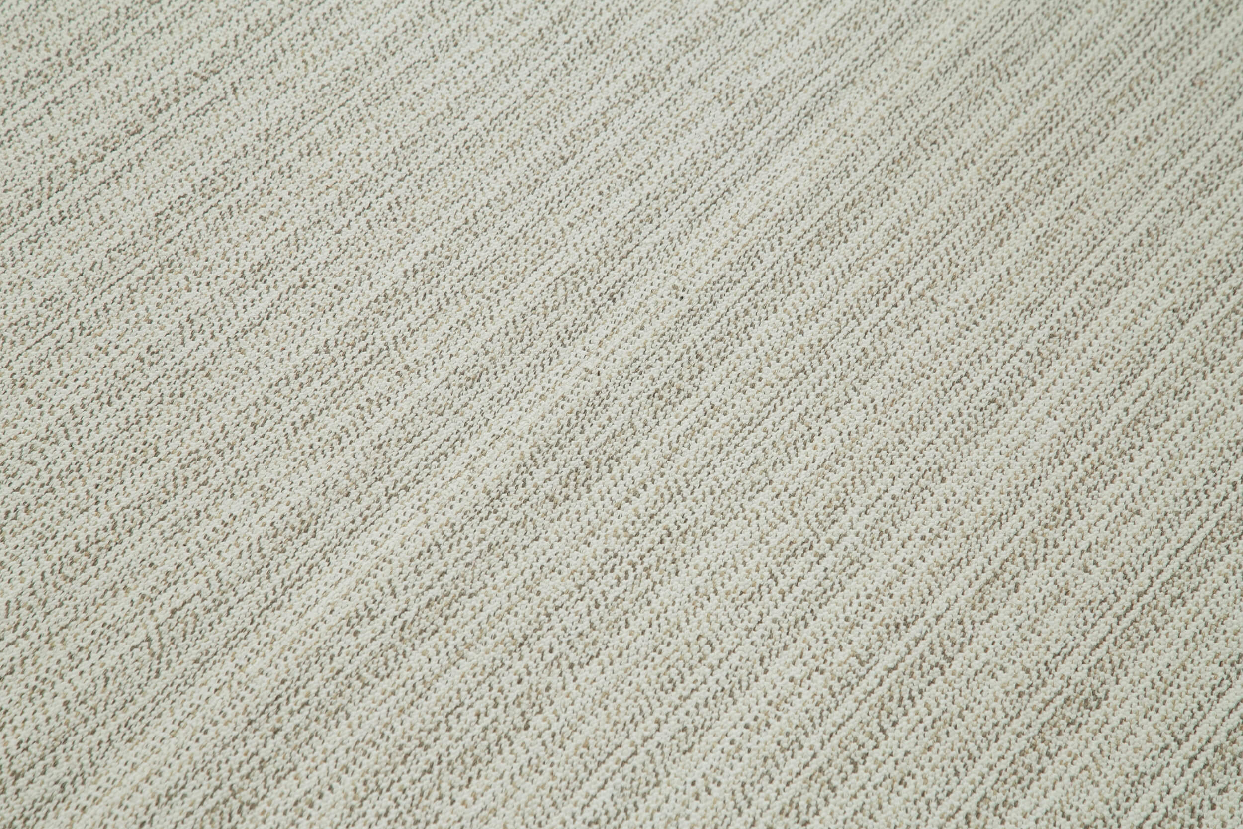 Vintage Flatweave Rug – Handmade Beige Cotton Wool Area Carpet 6'11'' x 10'6''