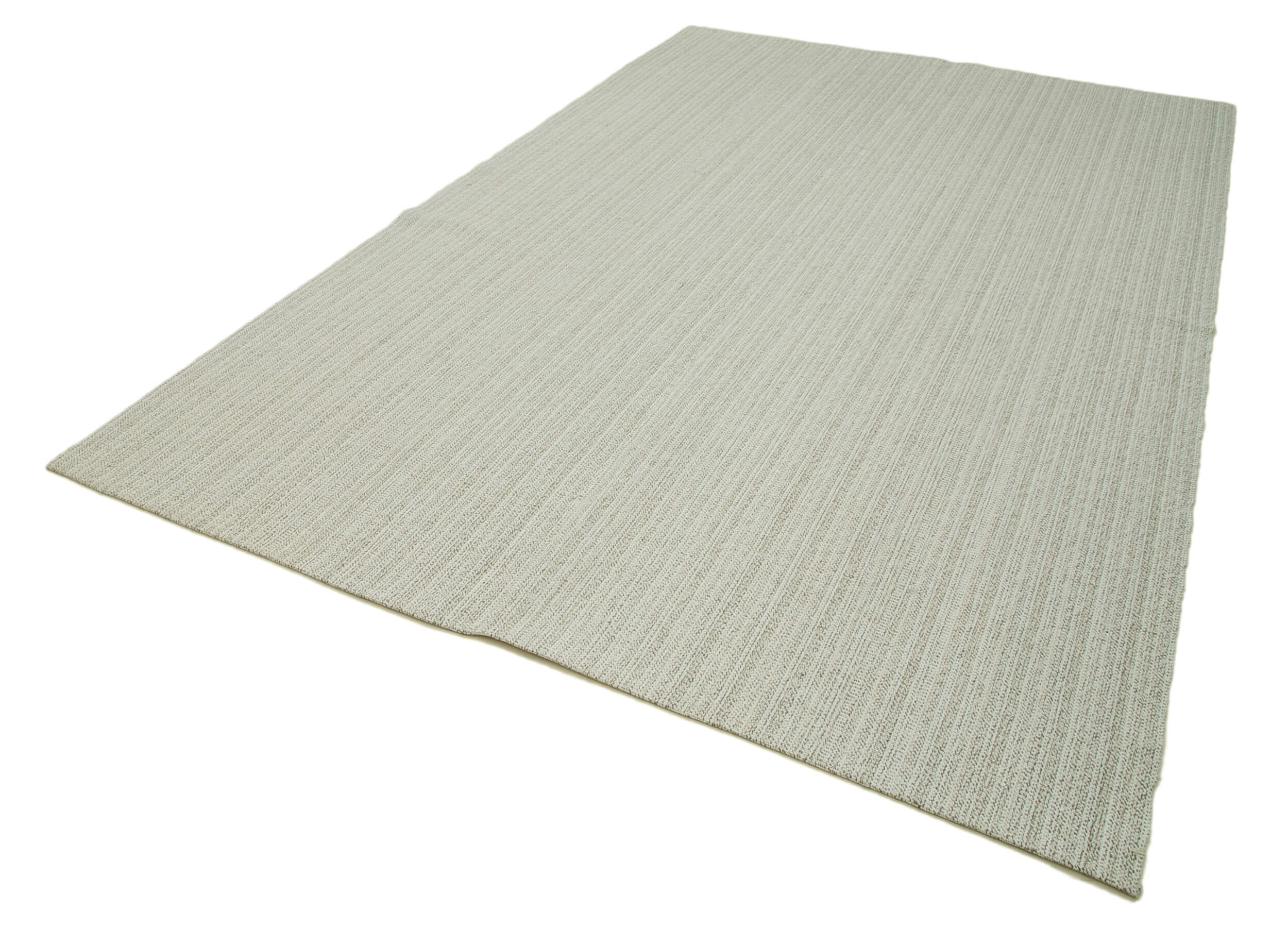 Vintage Flatweave Rug - Handmade Cotton Wool Area Rug 6'11'' x 10'9'' Beige
