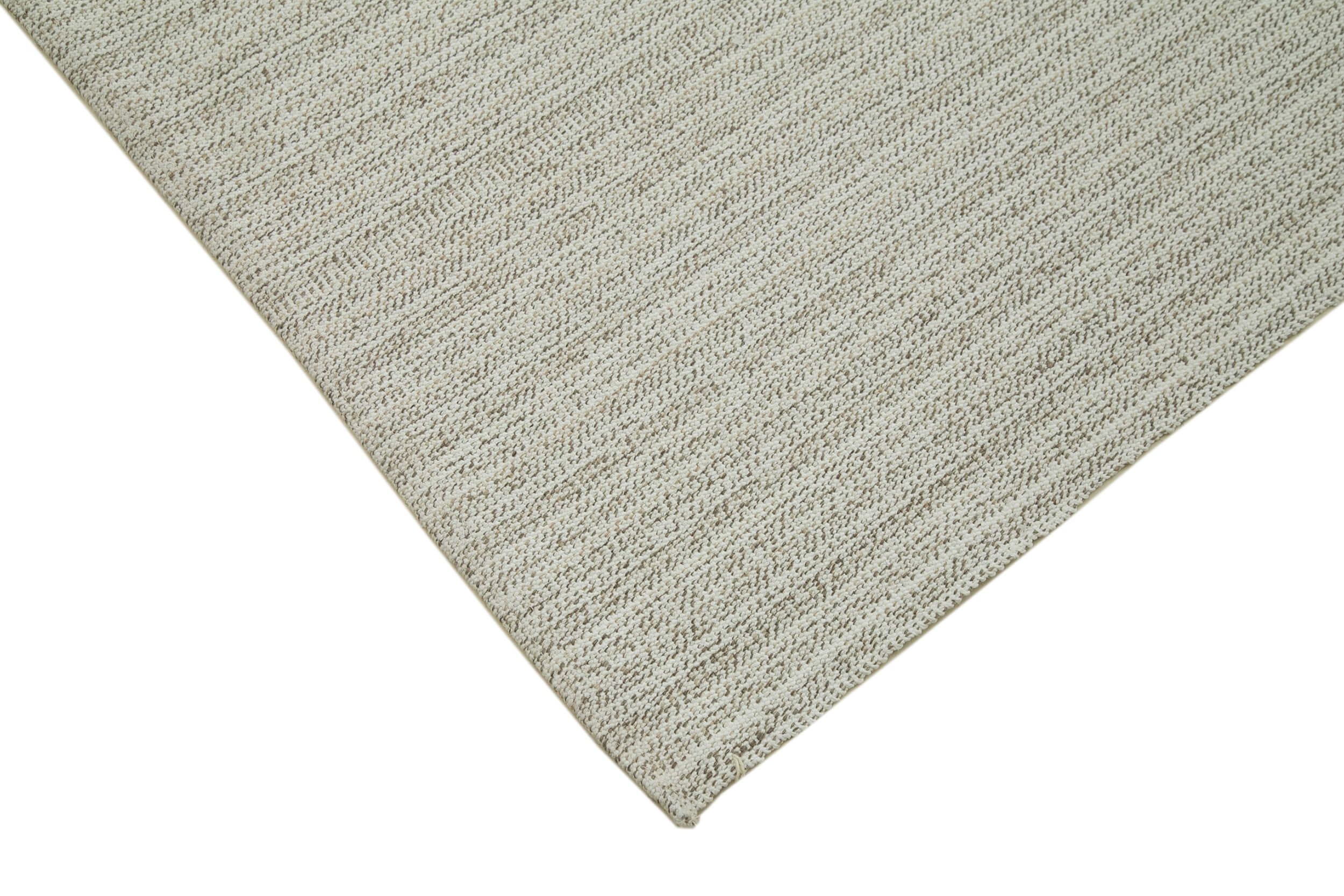 Vintage Flatweave Rug – Handmade Area Rug 6'11''x10'11'' Beige Cotton Wool Carpet