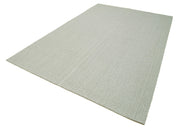 Vintage Flatweave Rug Handmade Area Rug - Beige Cotton Wool Carpet 6'9" x 10'8"