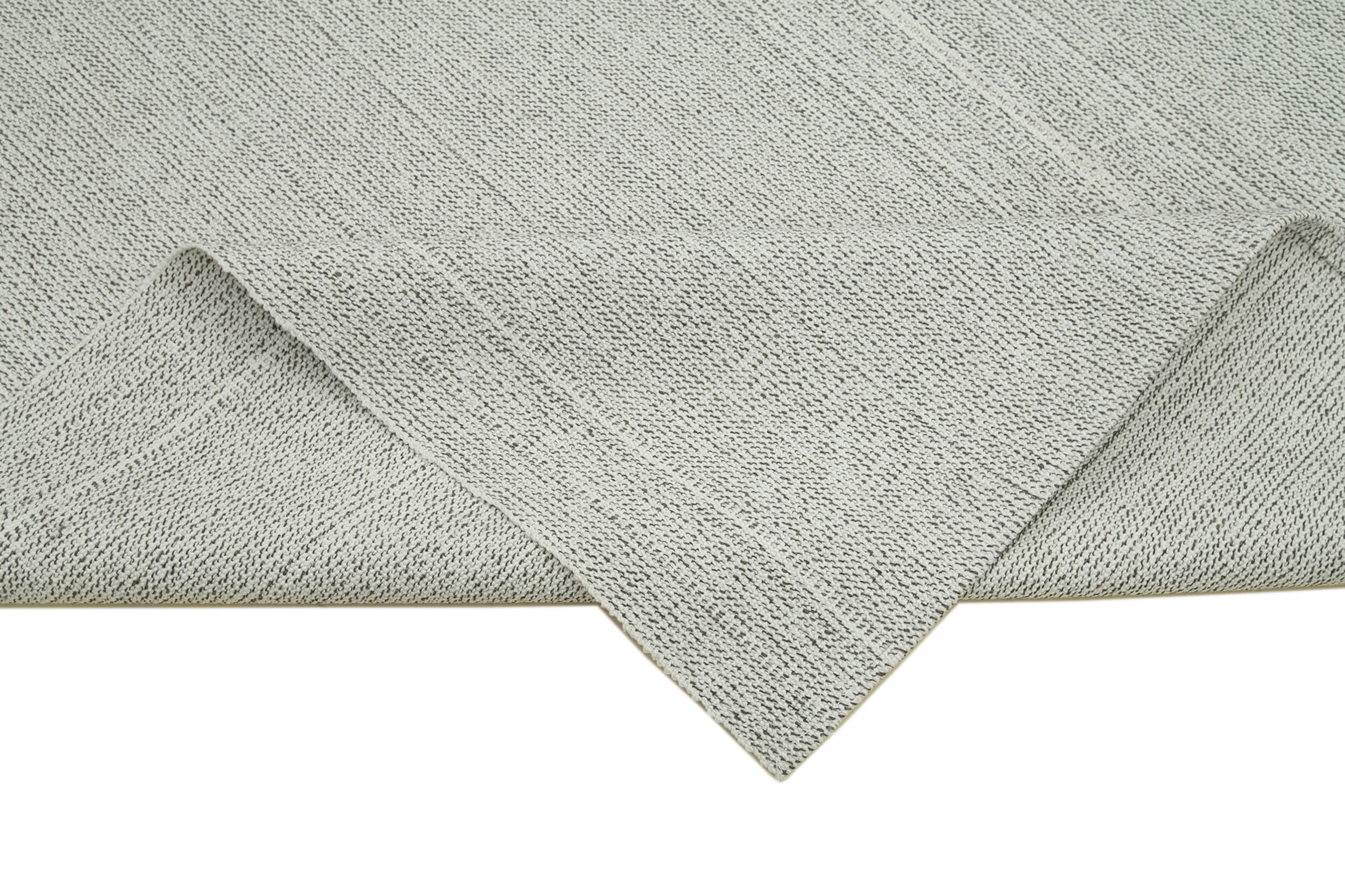 Vintage Flatweave Rug Handmade Area Rug - Beige Cotton Wool Carpet 6'9" x 10'8"