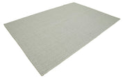 Vintage Flatweave Rug – Handmade Cotton Wool Area Carpet 6'8''x9'7'' Beige