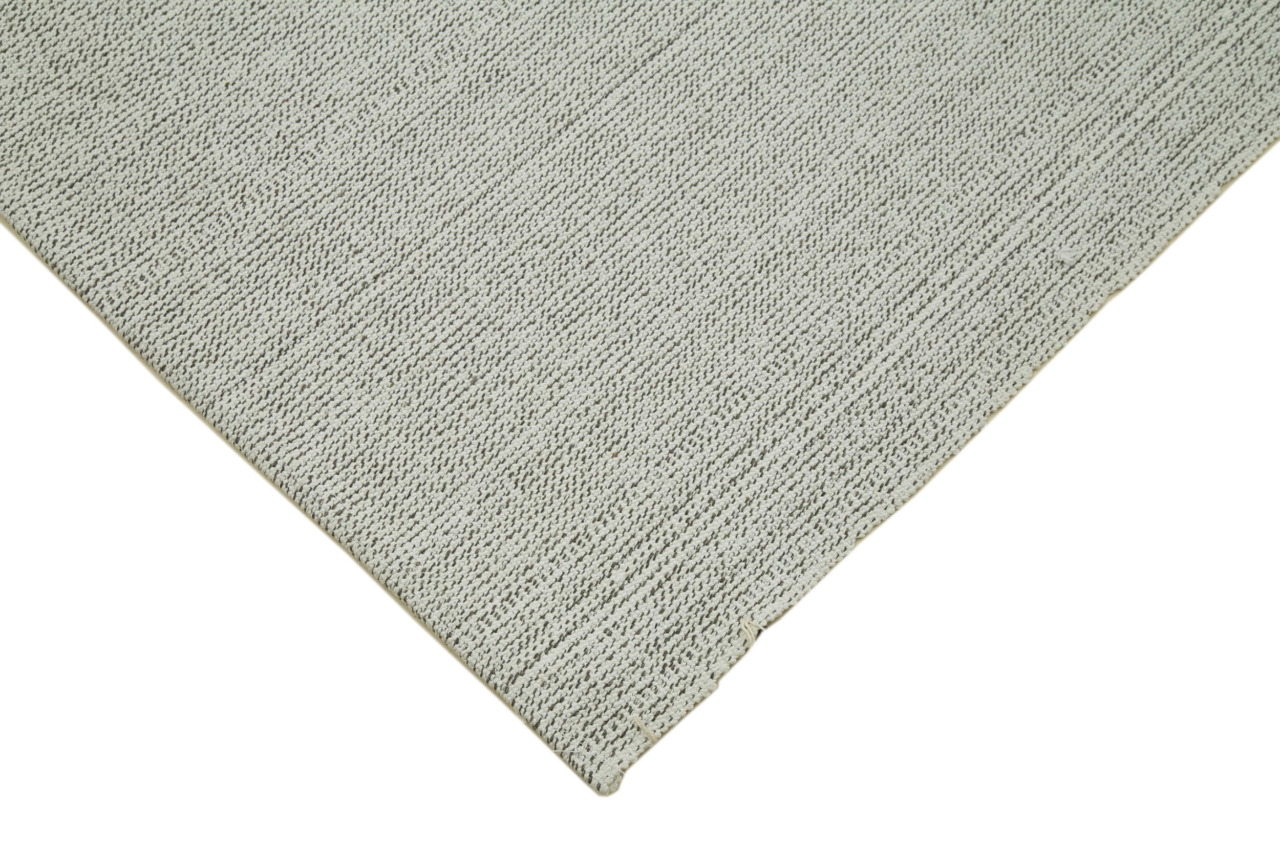 Vintage Flatweave Rug – Handmade Cotton Wool Area Carpet 6'8''x9'7'' Beige