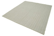 Vintage Flatweave Rug – Handmade Area Rug 6'11''x7'7'' | Beige Wool Cotton Carpet