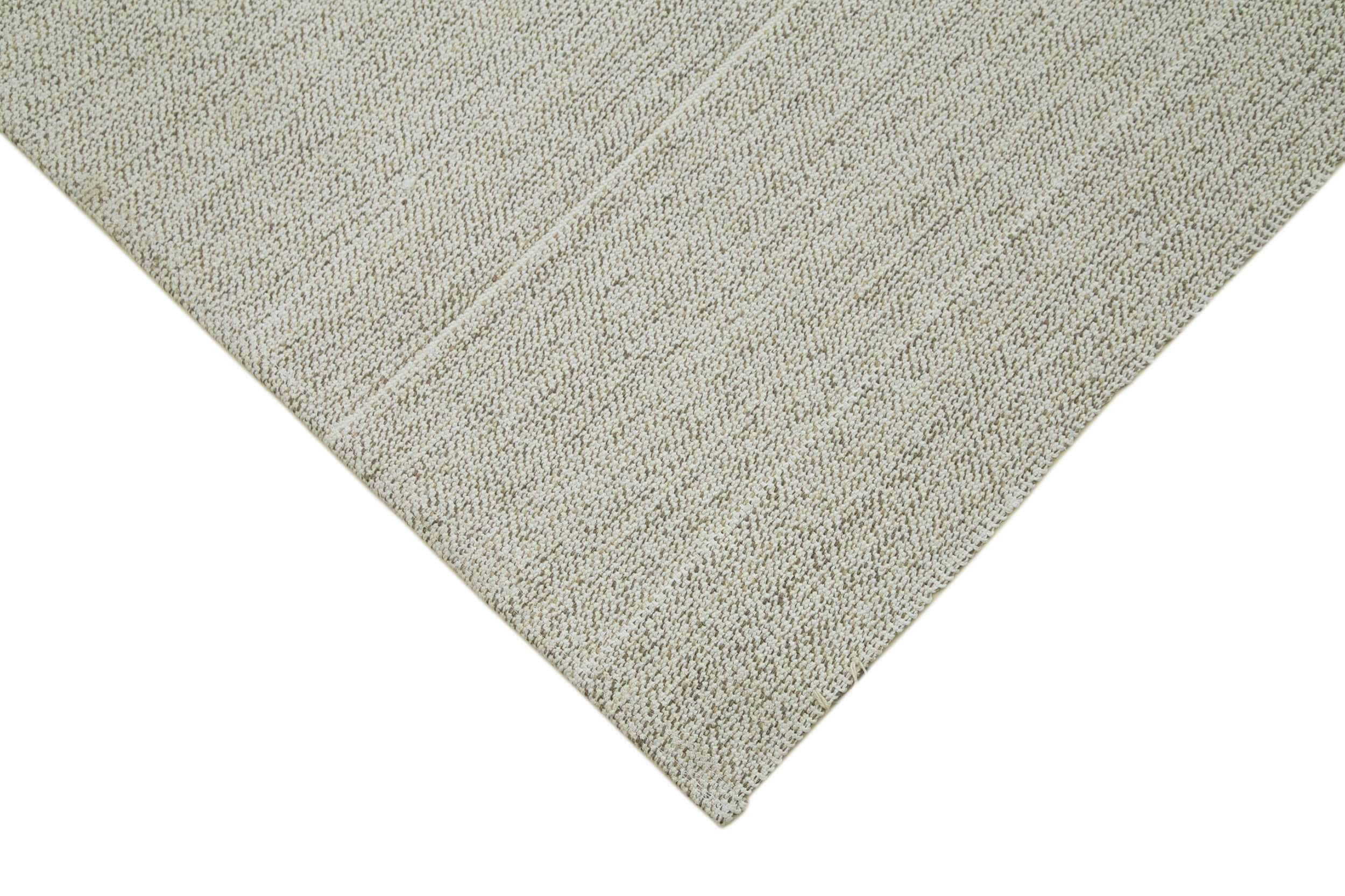 Vintage Flatweave Rug – Handmade Cotton Wool Area Carpet 6'2''x9'0'' Beige