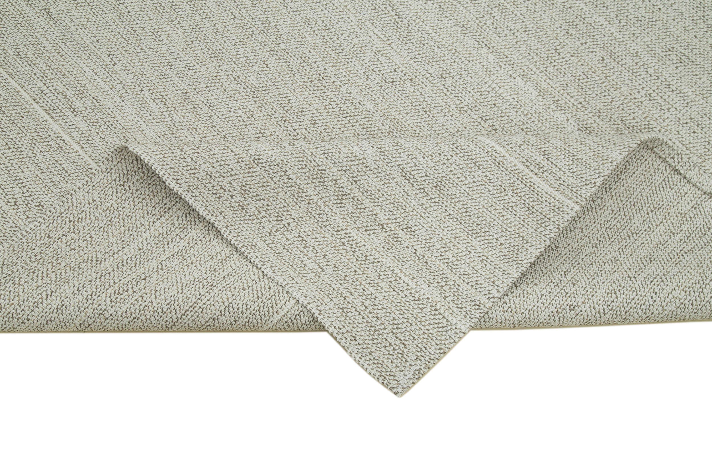 Vintage Flatweave Rug – Handmade Cotton Wool Area Carpet 6'2''x9'0'' Beige