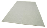 Vintage Flatweave Rug Handmade Area Rug 6'8''x10'0'' - Beige Cotton Wool Carpet