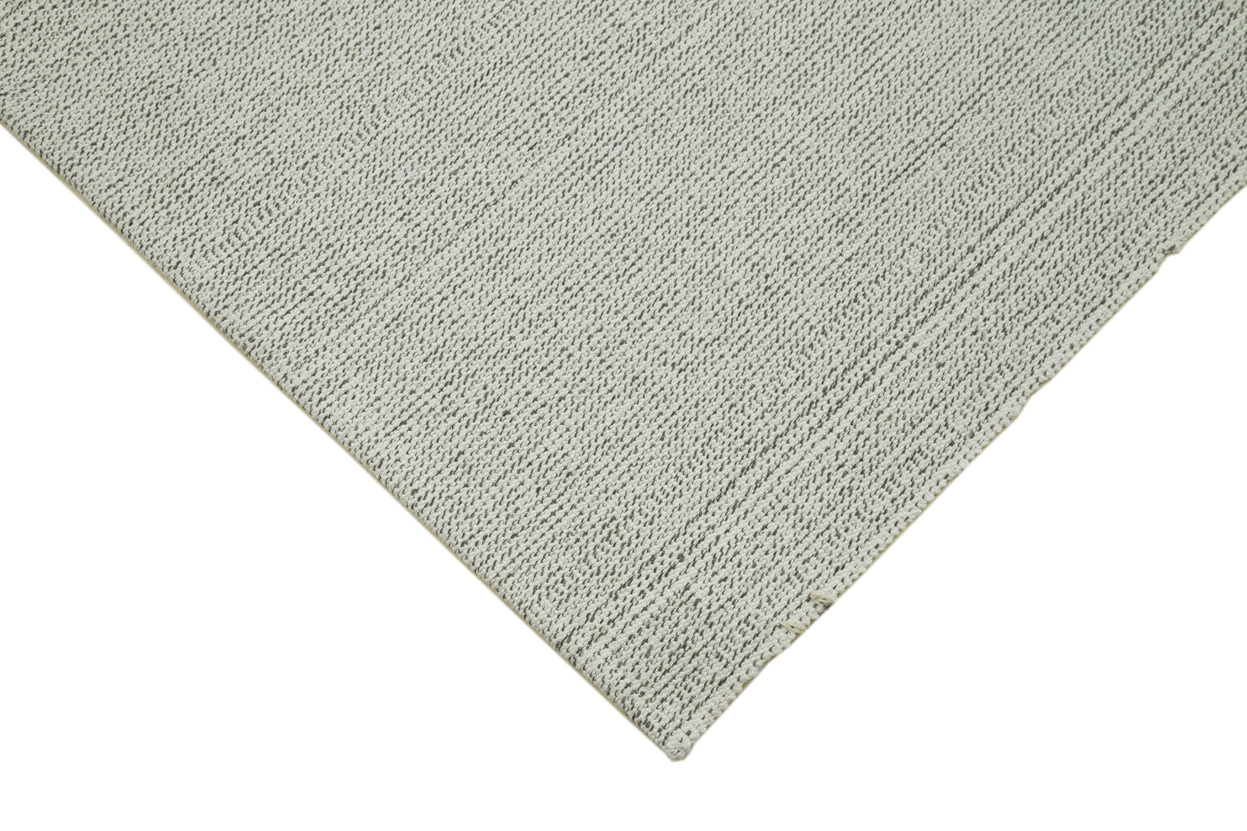 Vintage Flatweave Rug Handmade Area Rug 6'8''x10'0'' - Beige Cotton Wool Carpet