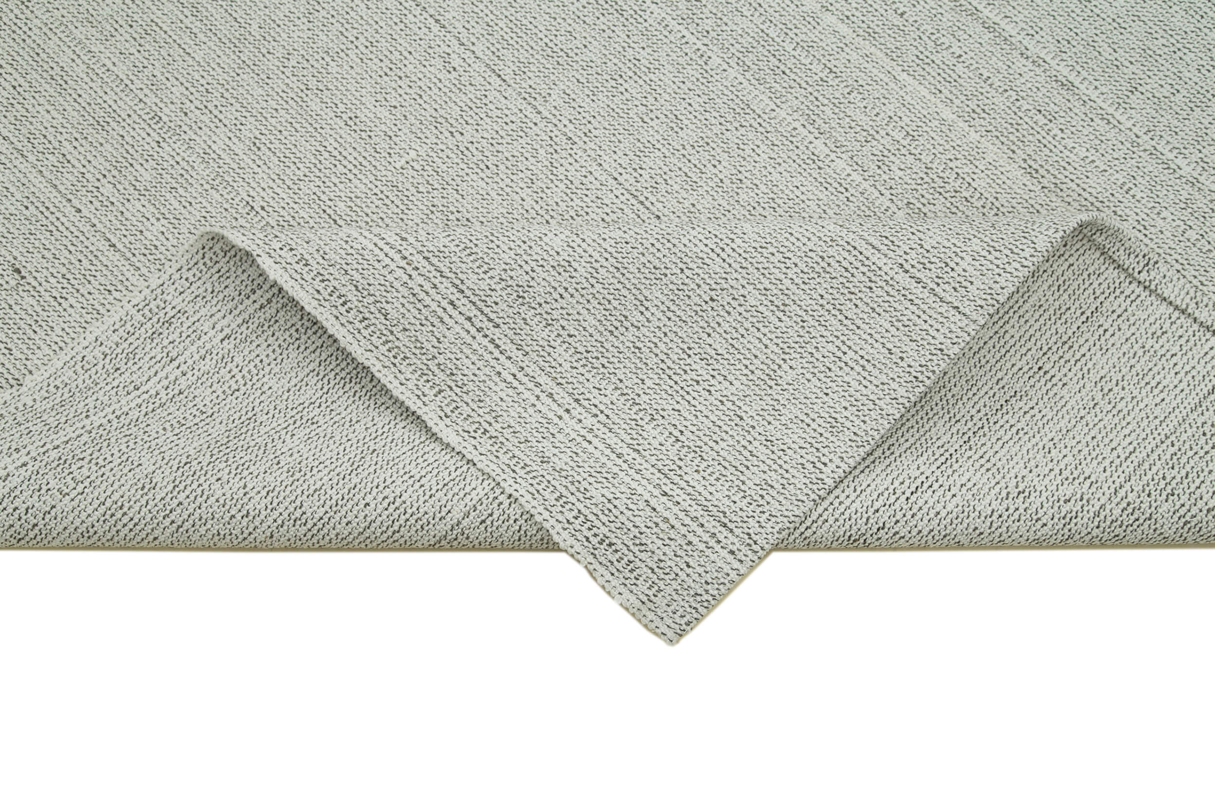 Vintage Flatweave Rug Handmade Area Rug 6'8''x10'0'' - Beige Cotton Wool Carpet