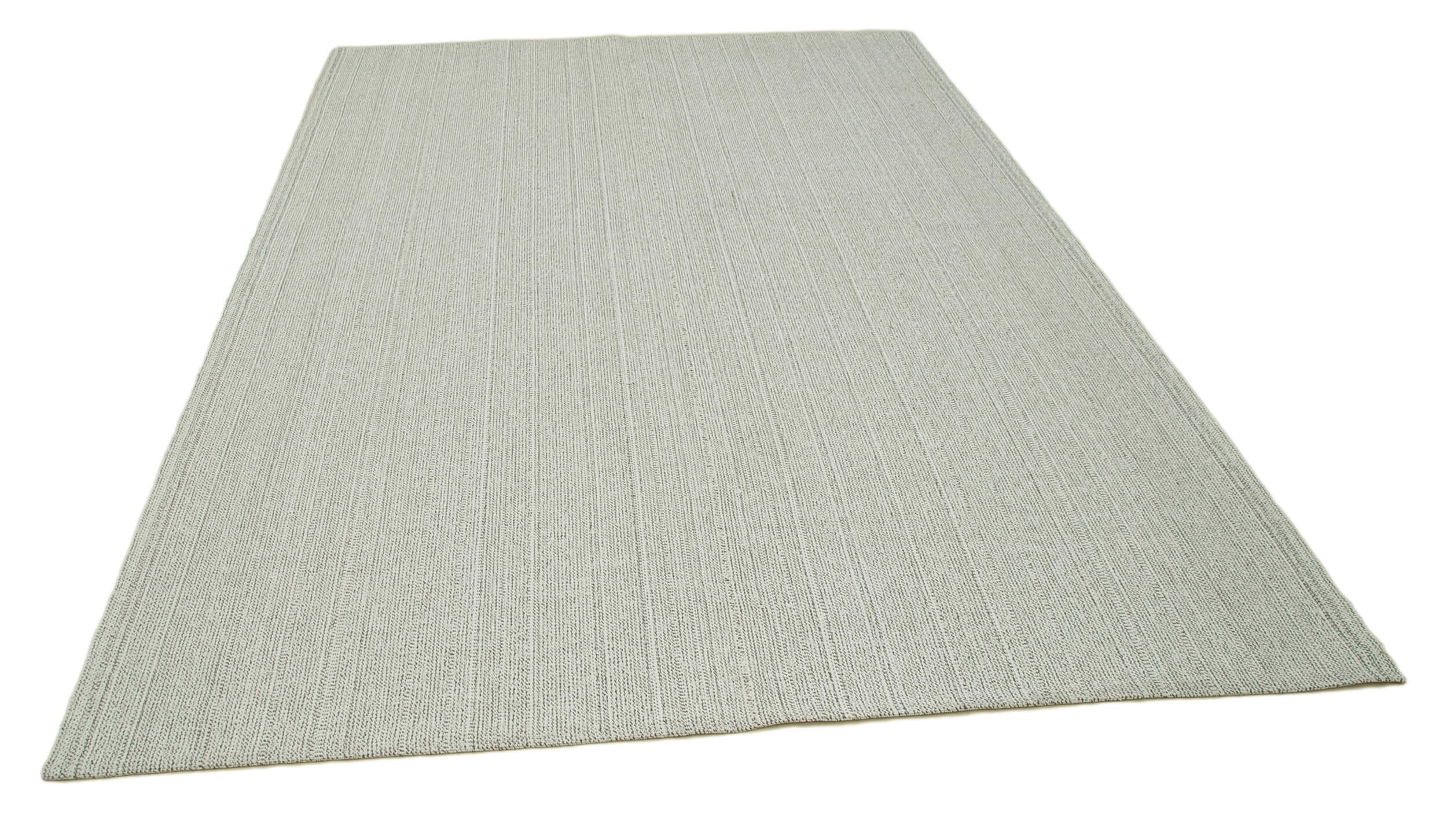 Vintage Flatweave Rug - Handmade Area Rug 6'9''x9'10'' Beige Cotton Wool Carpet