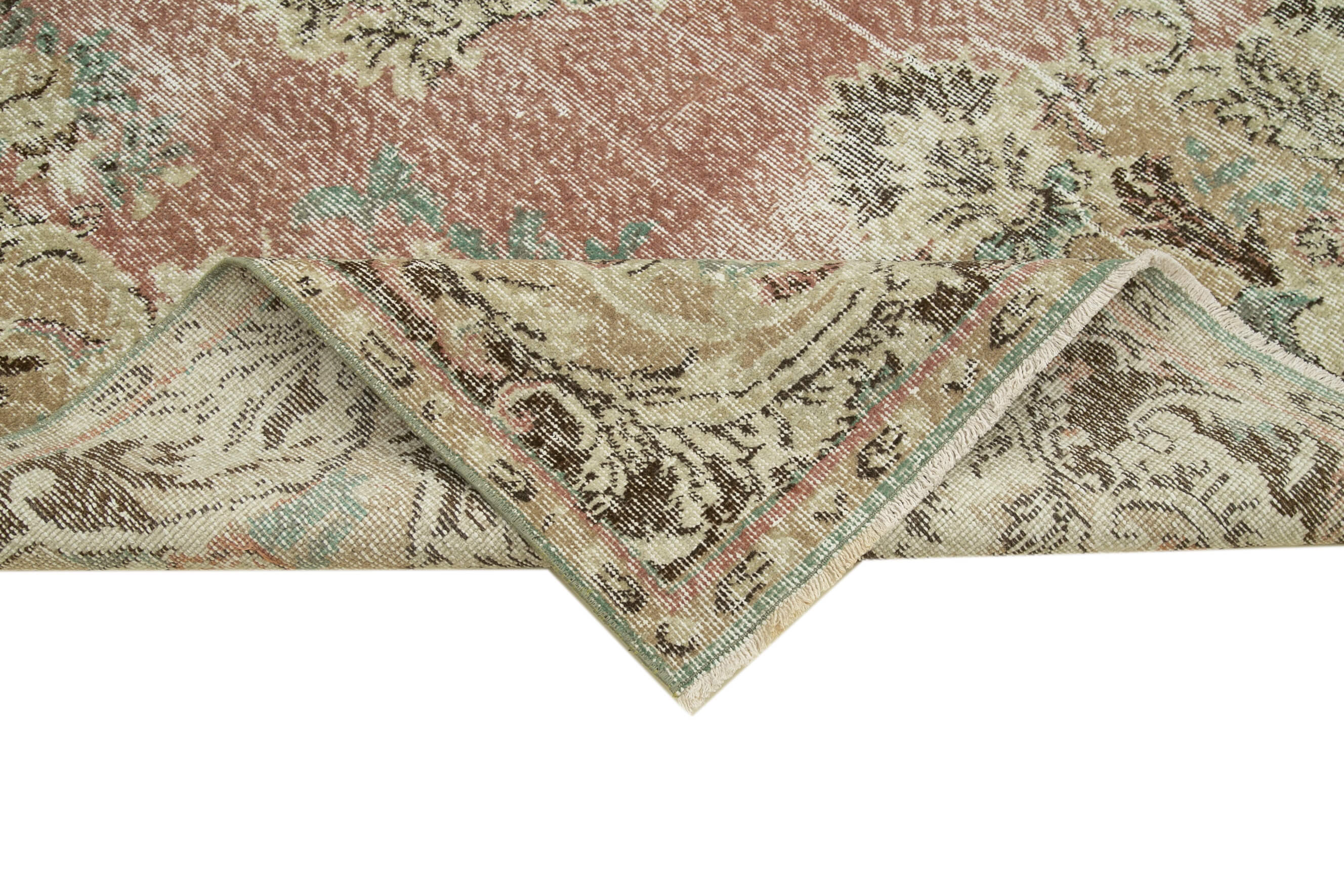 Handmade Wool Area Rug – Vintage Cotton Rug, Beige Area Carpet 5'8''x9'10''