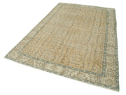 Handmade Wool Area Rug – Vintage Cotton Rug, Neutral Beige, 5'9''x8'11'' Classic