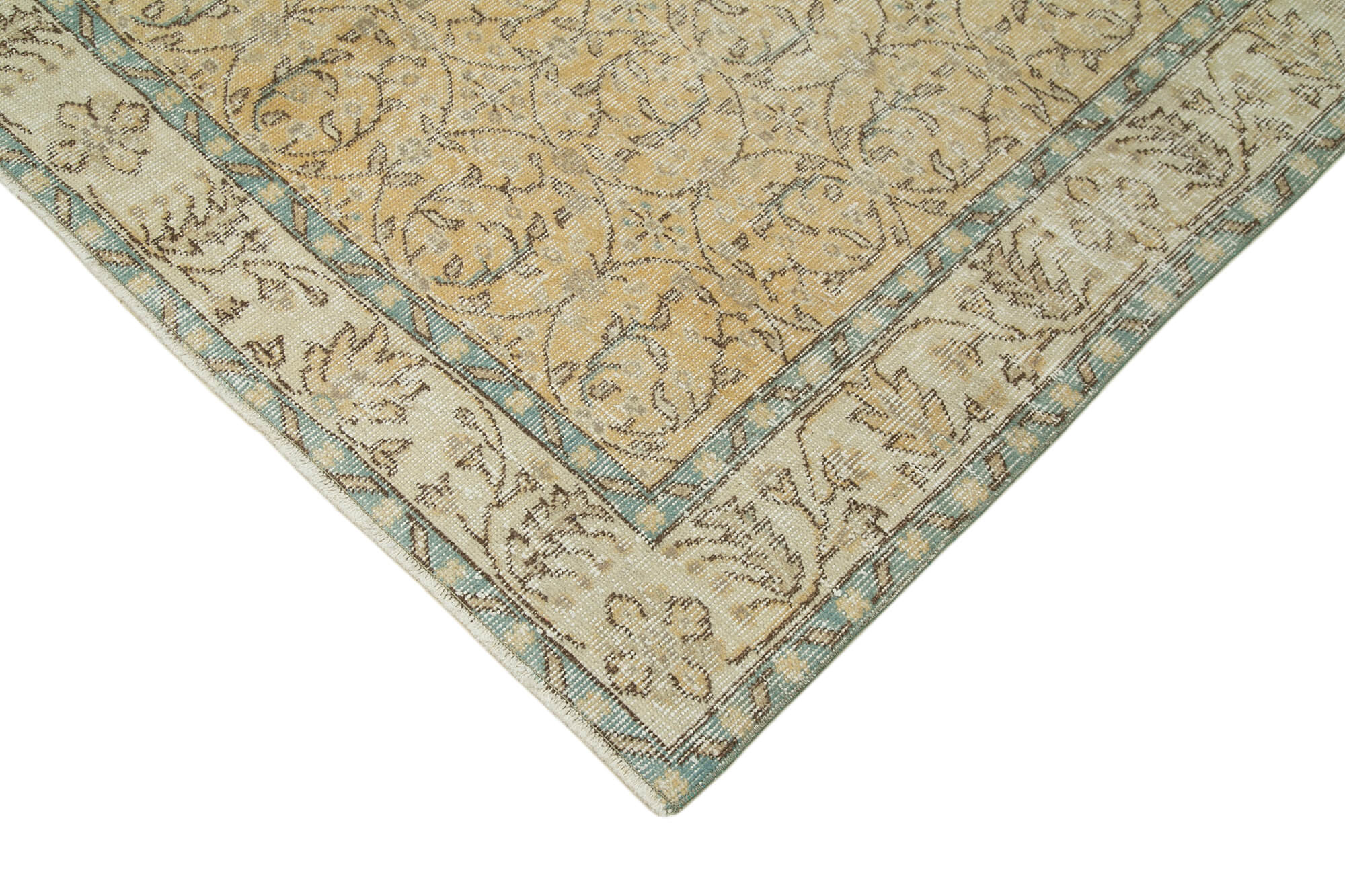 Handmade Wool Area Rug – Vintage Cotton Rug, Neutral Beige, 5'9''x8'11'' Classic