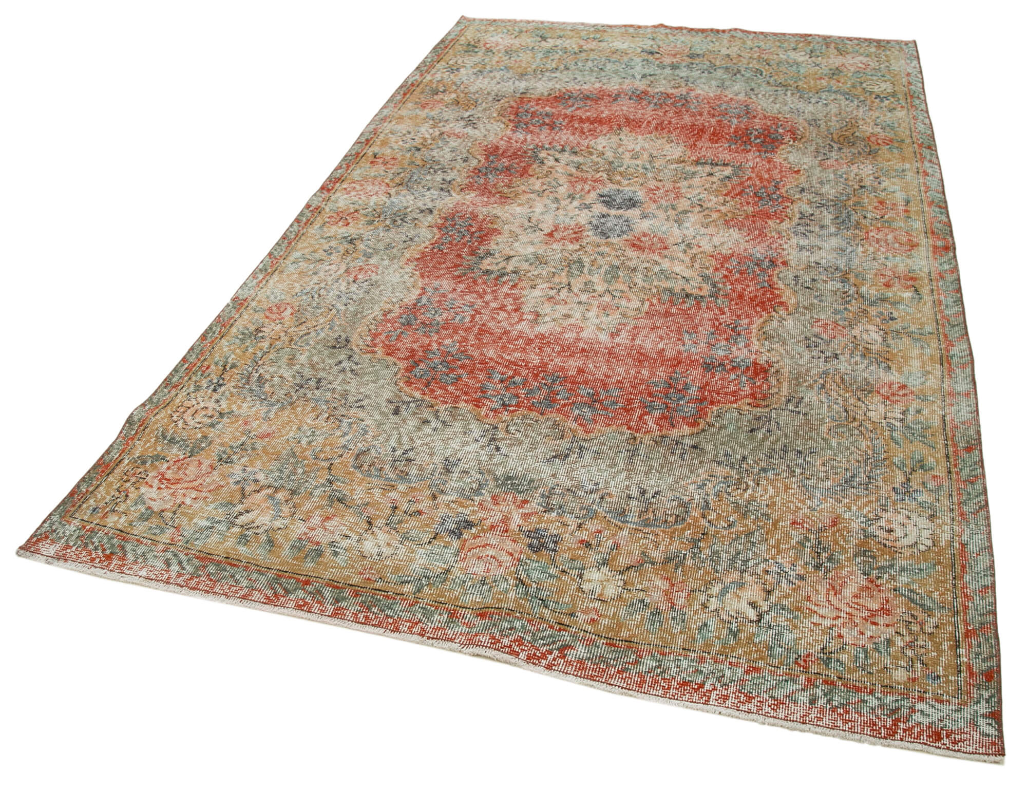 Handmade Wool Area Rug | Turkish Wool Rug, Classic Vintage Carpet 5'6'' x 9'4''