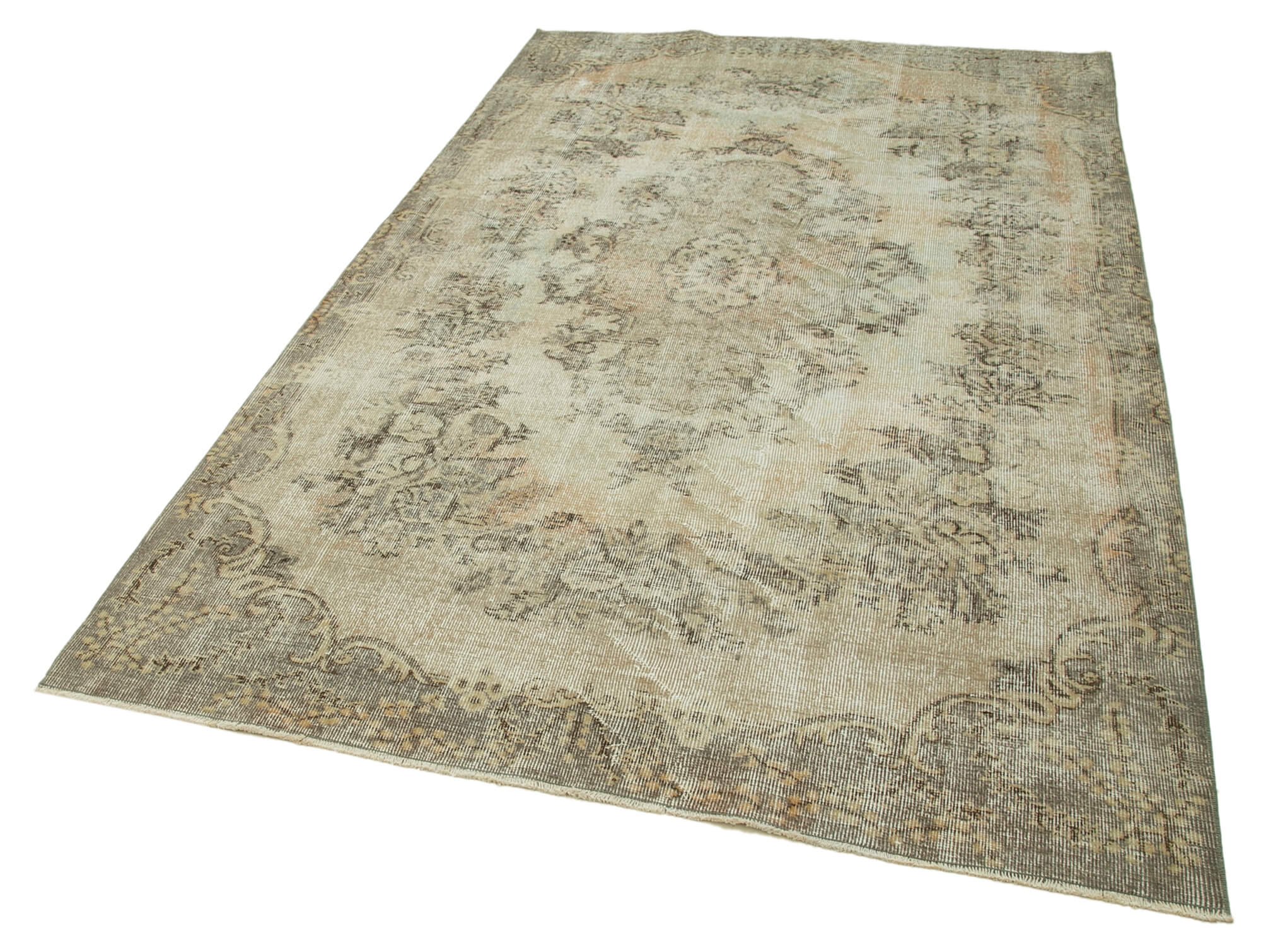 Handmade Wool Area Rug | Durable Cotton Blend Vintage Turkish Wool Rug 5x8