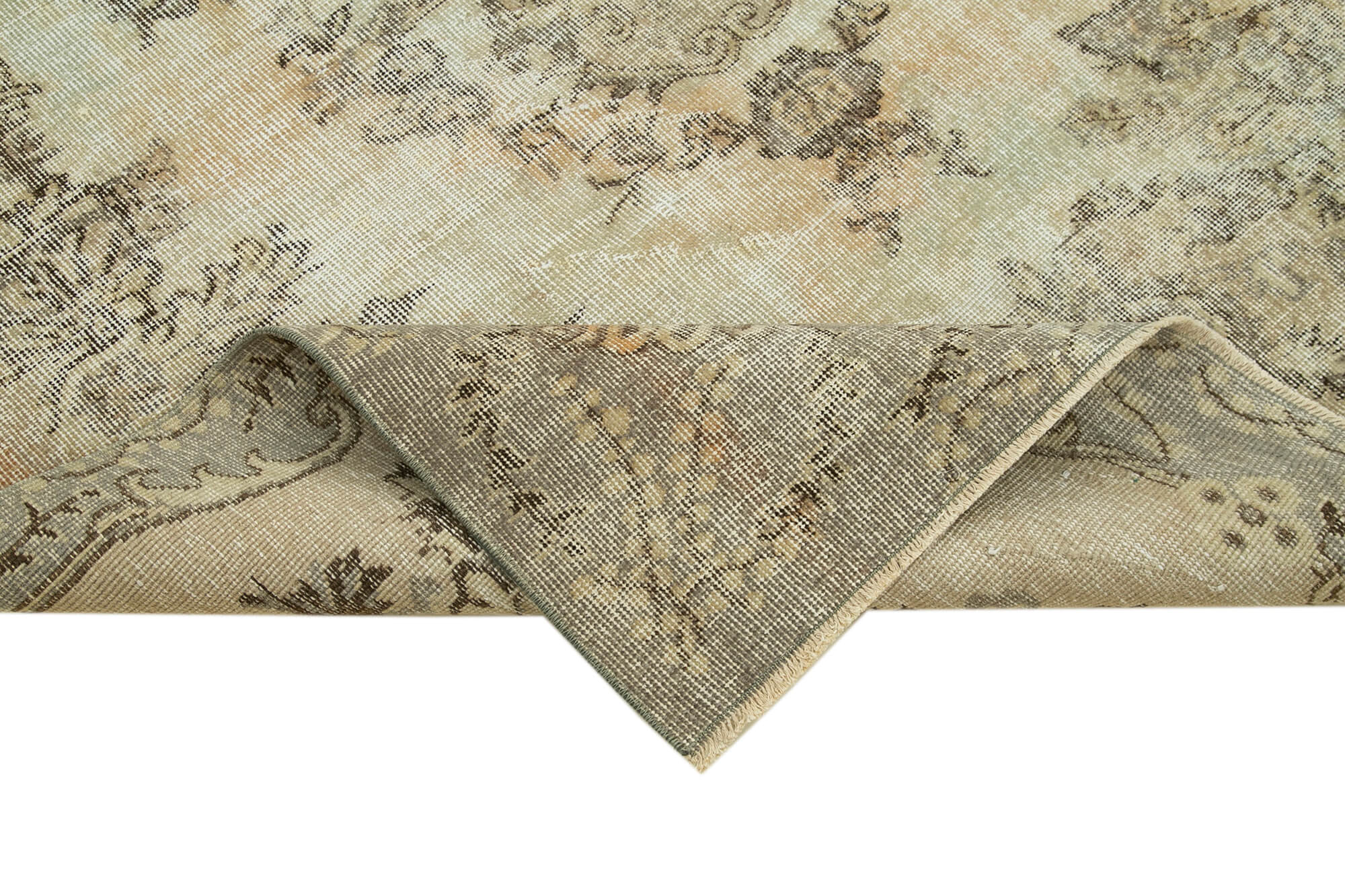 Handmade Wool Area Rug | Durable Cotton Blend Vintage Turkish Wool Rug 5x8