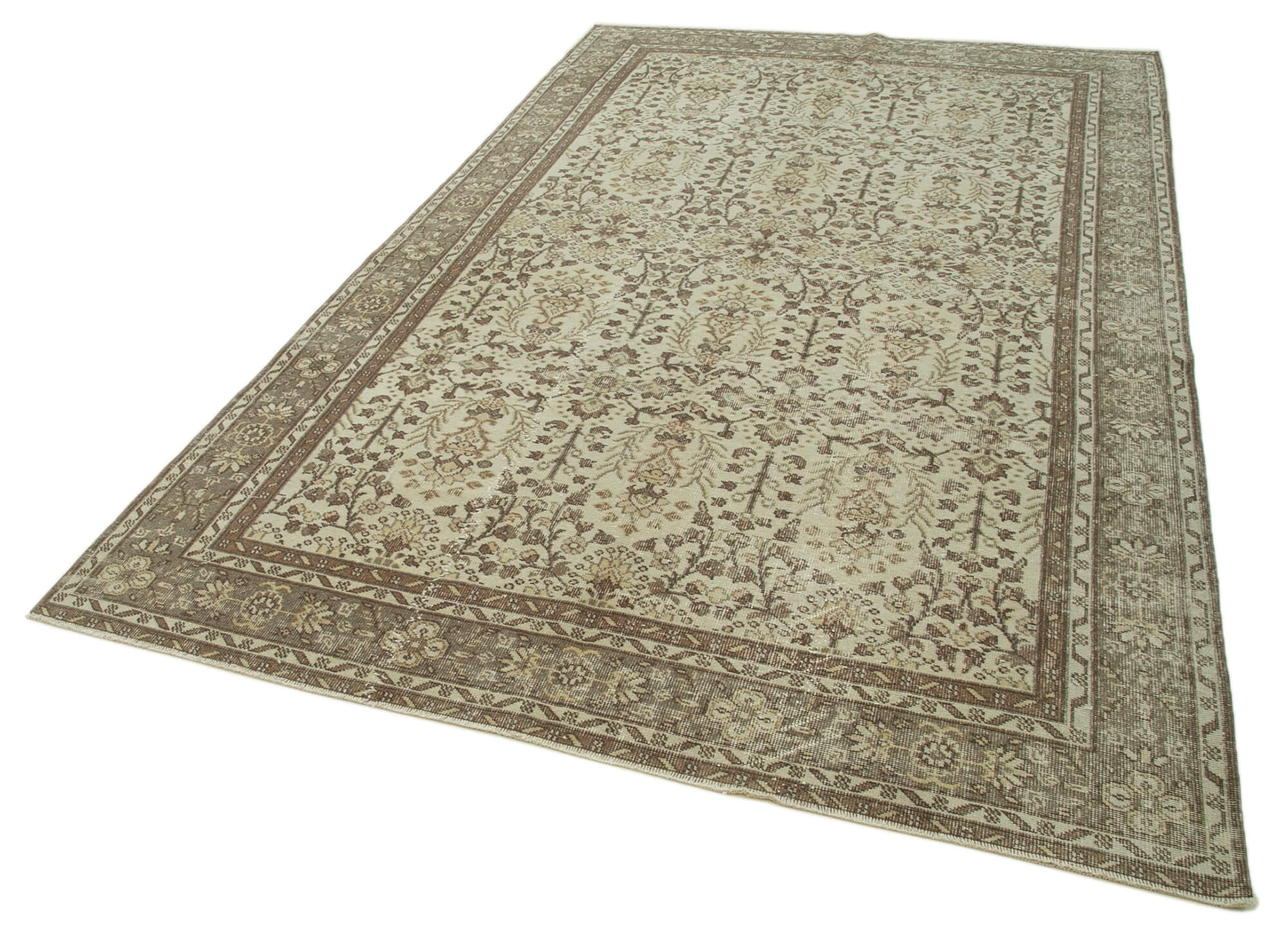 Handmade Wool Area Rug | Traditional Hand Knotted Rug – Beige Vintage Cotton