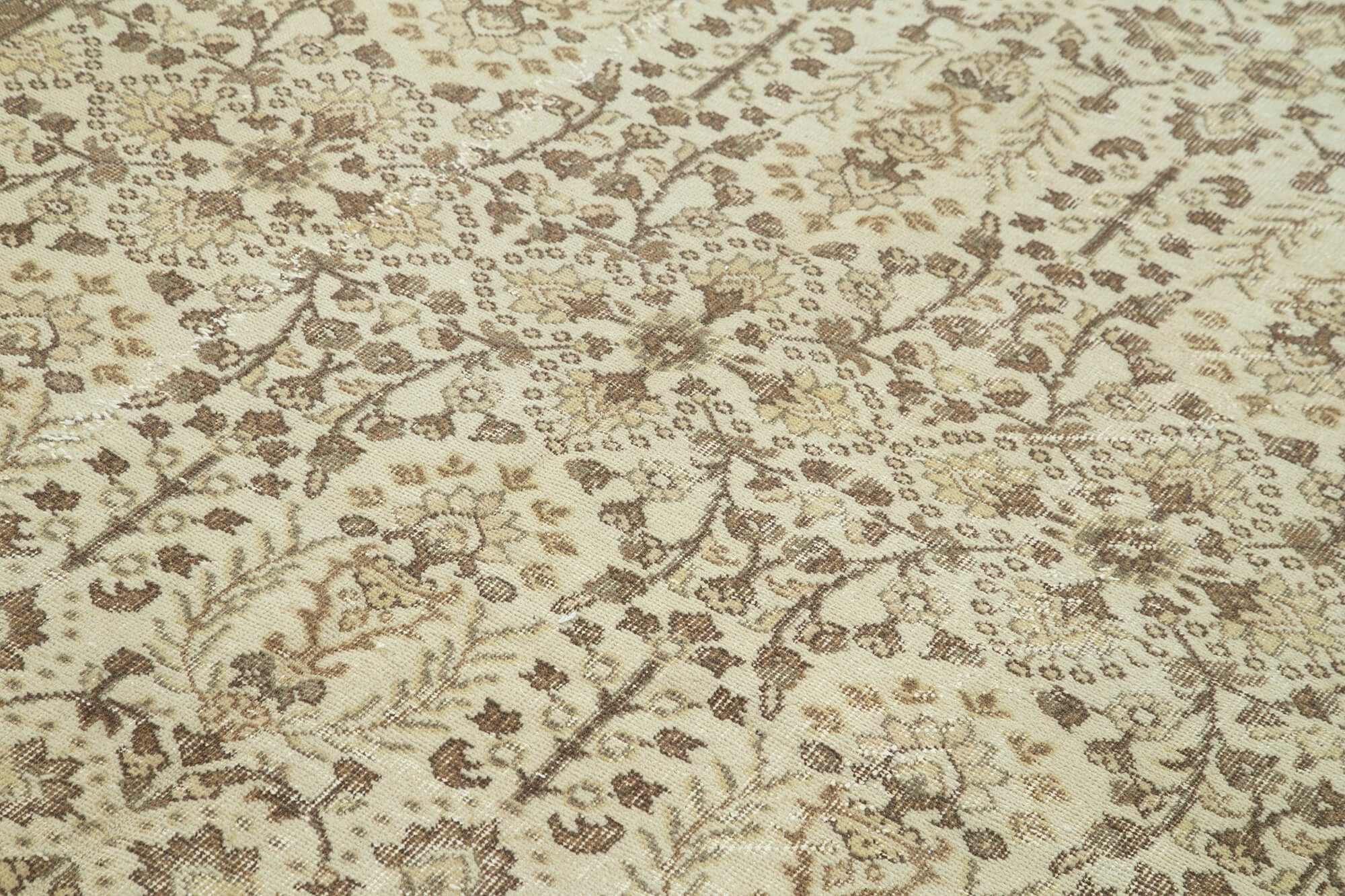 Handmade Wool Area Rug | Traditional Hand Knotted Rug – Beige Vintage Cotton