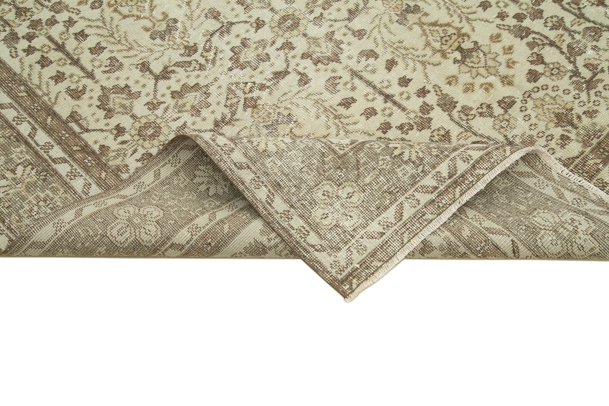 Handmade Wool Area Rug | Traditional Hand Knotted Rug – Beige Vintage Cotton