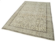 Vintage Wool Area Rug - Handmade Cotton Rug, Turkish Vintage Carpet 5'8''x9'4''