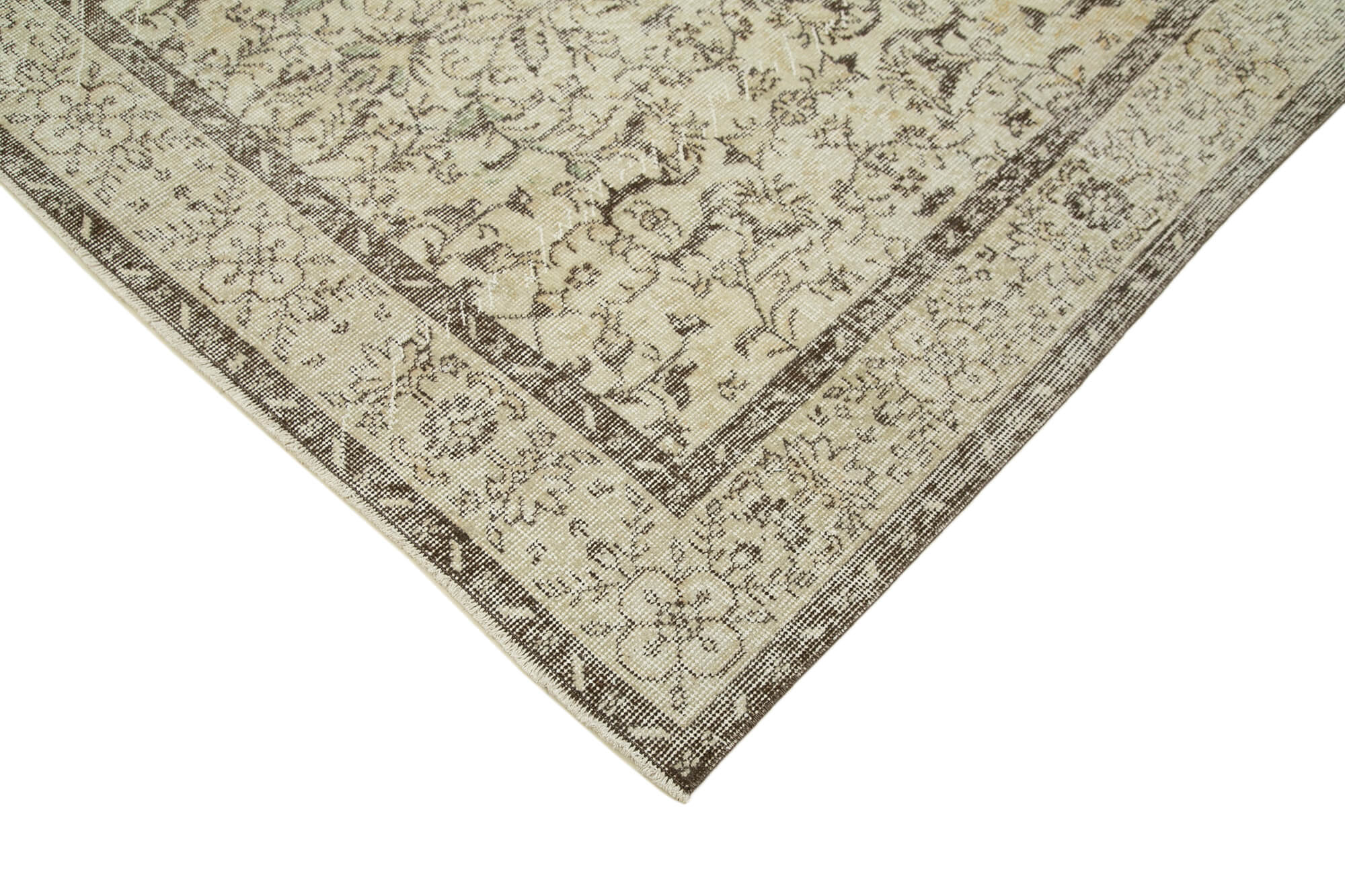 Vintage Wool Area Rug - Handmade Cotton Rug, Turkish Vintage Carpet 5'8''x9'4''
