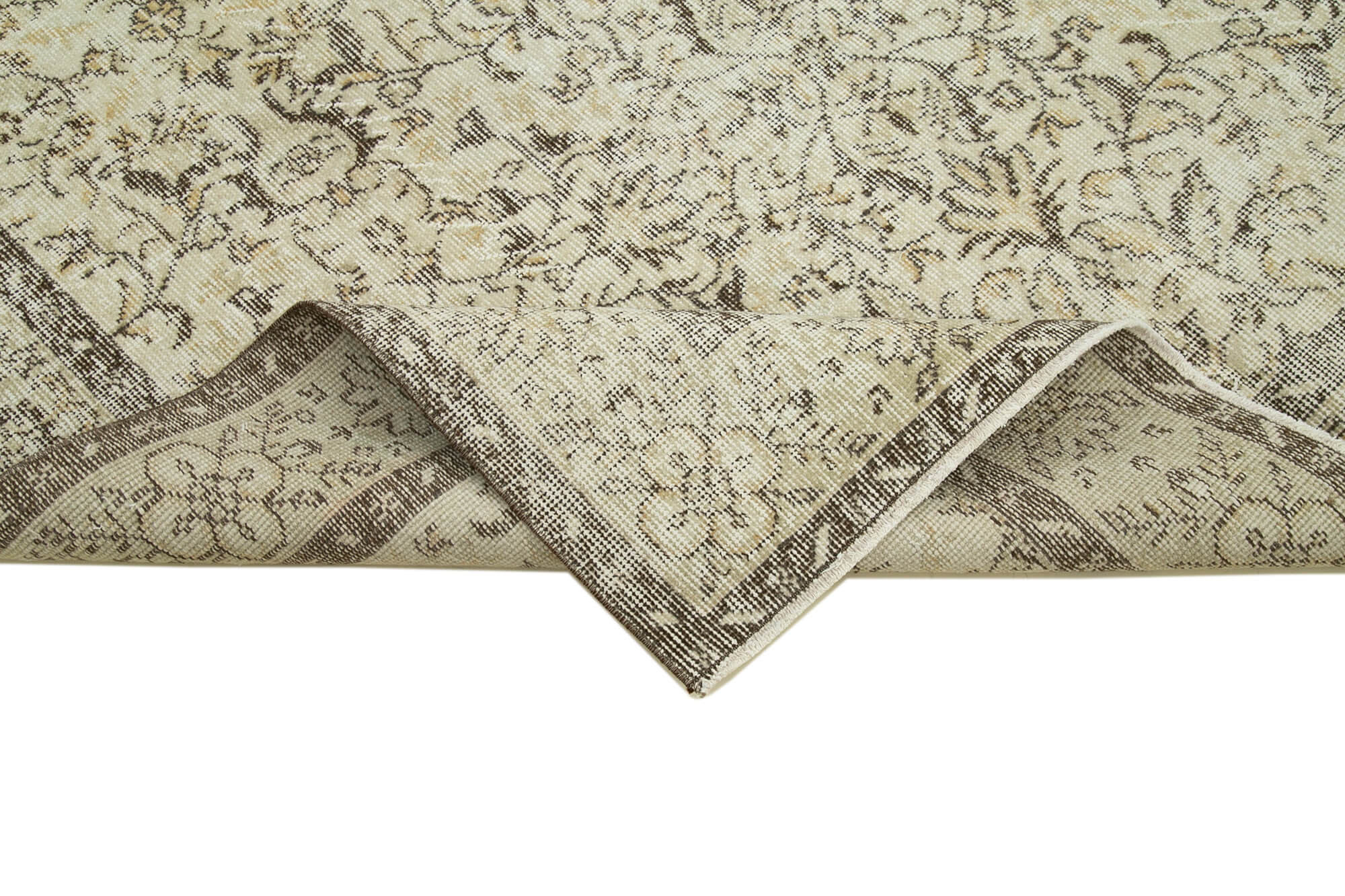 Vintage Wool Area Rug - Handmade Cotton Rug, Turkish Vintage Carpet 5'8''x9'4''