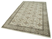 Handmade Wool Area Rug – Vintage Cotton Rug, Beige Classic 5'8''x9'9''