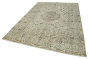 Handmade Wool Area Rug – Vintage Cotton Rug Beige Area Carpet 6'9''x9'10''