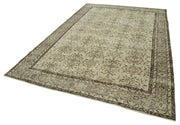 Handmade Wool Area Rug – Vintage Cotton Rug, Turkish Wool, Beige Classic Living Room Carpet 6'10"x10'