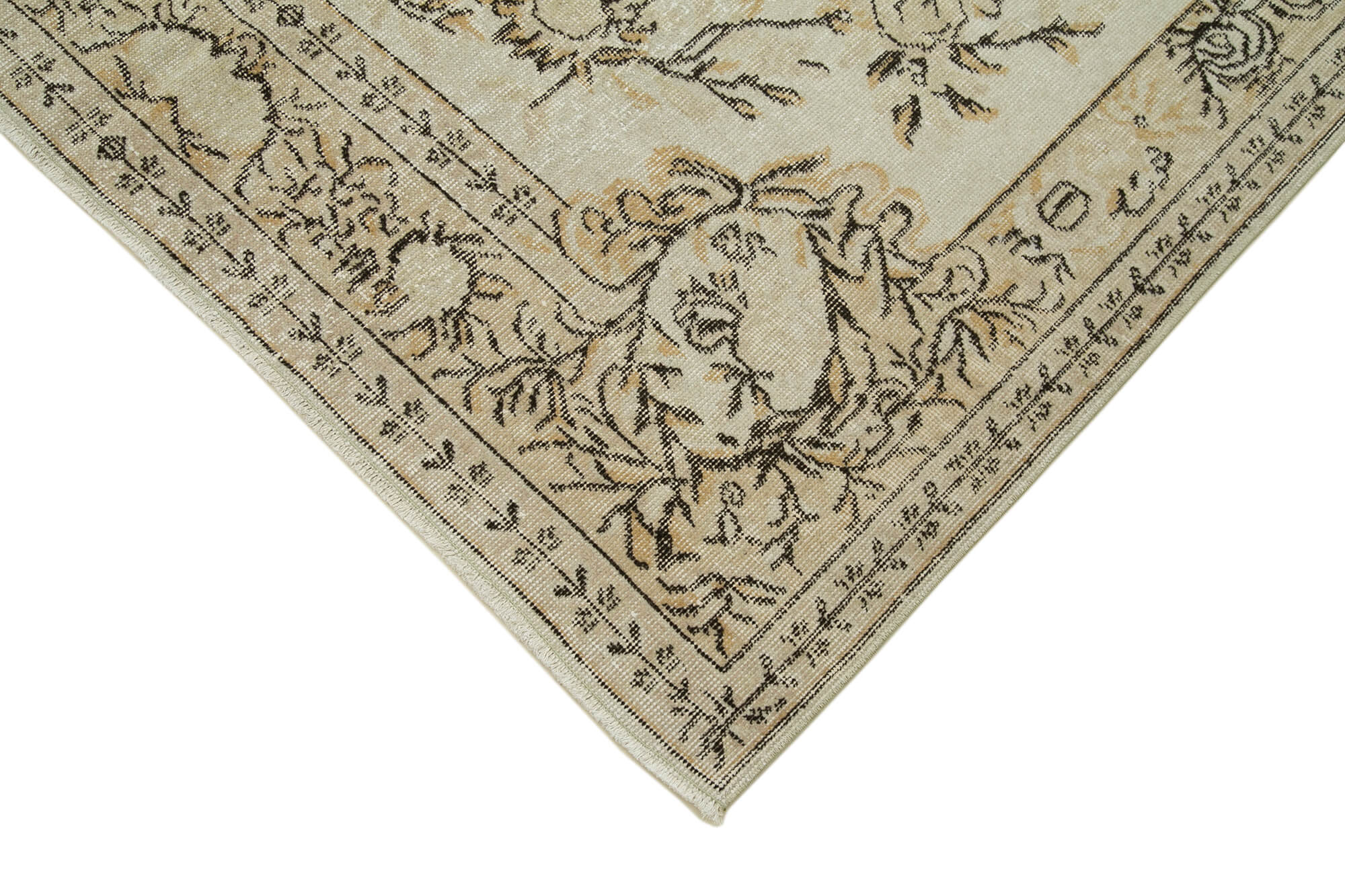 Handmade Vintage Area Rug – Turkish Hand Knotted Wool Carpet 5'3''x8'11'' Beige