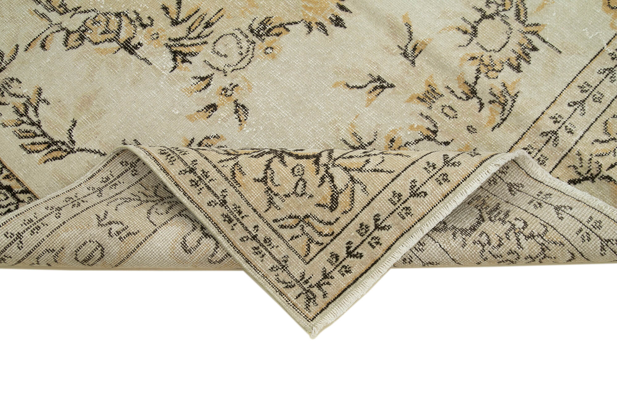 Handmade Vintage Area Rug – Turkish Hand Knotted Wool Carpet 5'3''x8'11'' Beige
