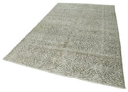 Handmade Wool Area Rug – Vintage Beige Cotton Wool Carpet 6'3''x9'7''