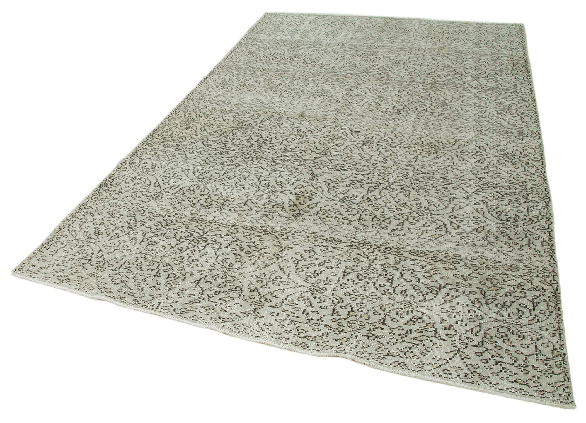 Handmade Wool Area Rug – Vintage Beige Cotton Wool Carpet 6'3''x9'7''