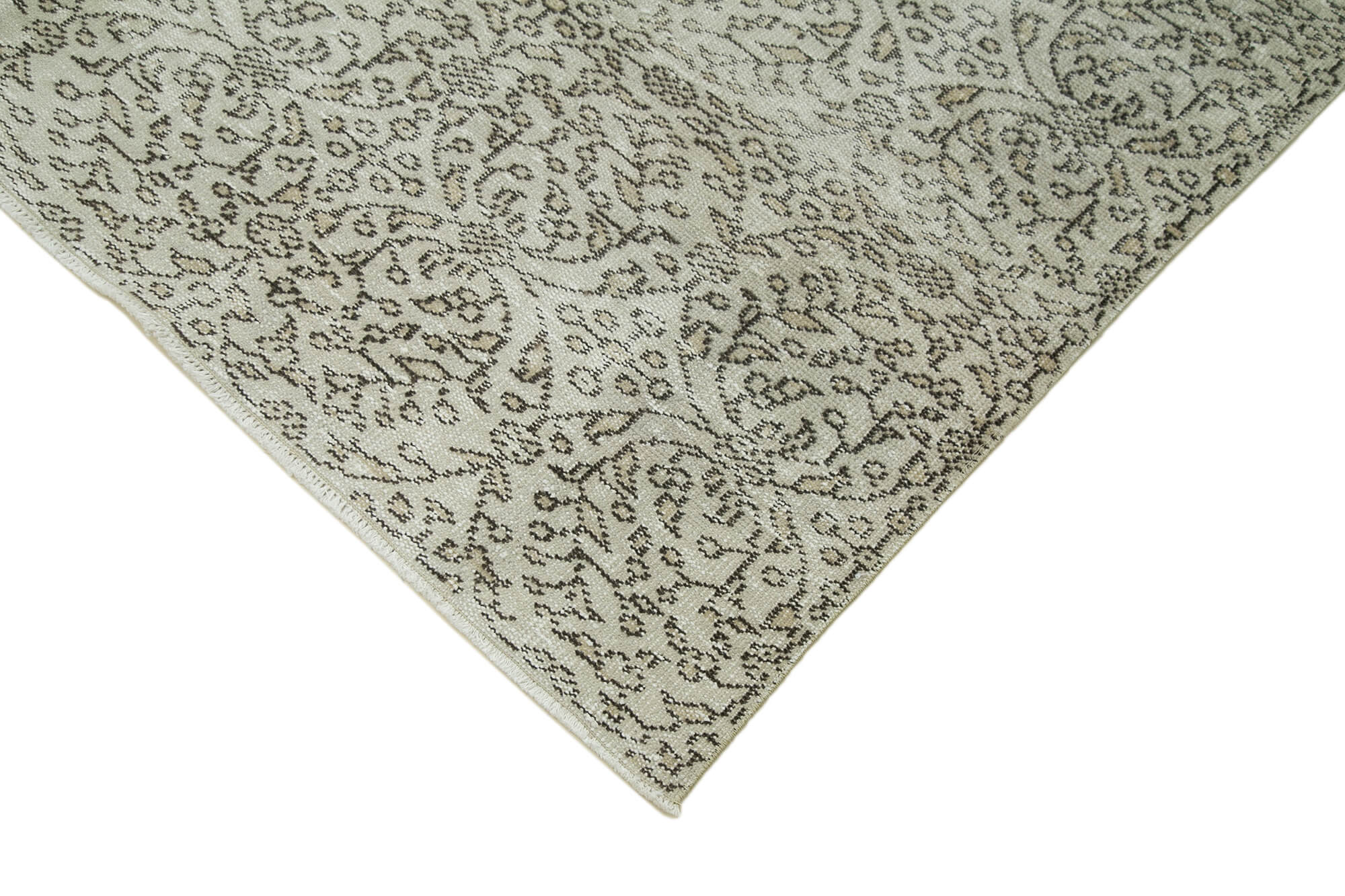 Handmade Wool Area Rug – Vintage Beige Cotton Wool Carpet 6'3''x9'7''