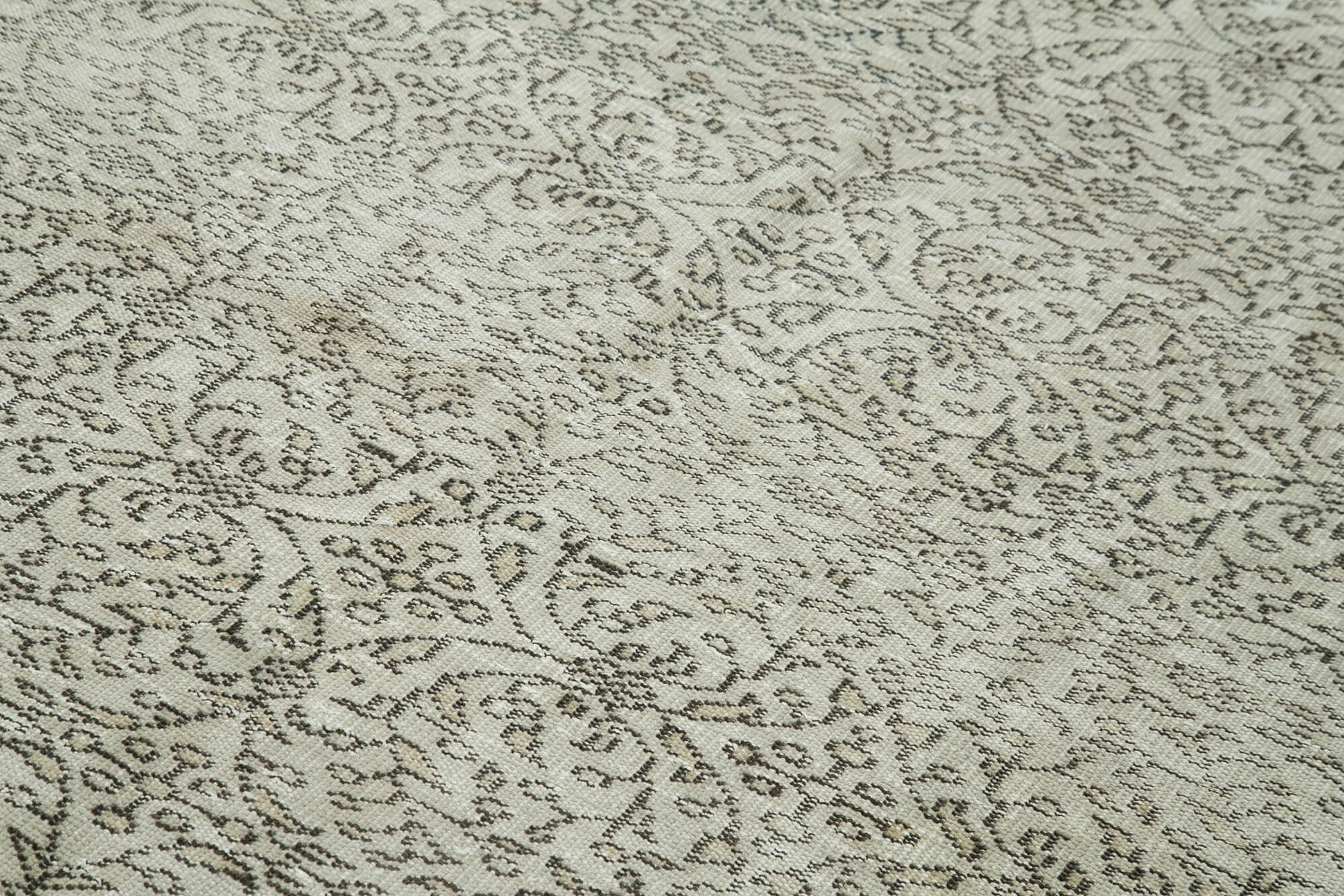Handmade Wool Area Rug – Vintage Beige Cotton Wool Carpet 6'3''x9'7''