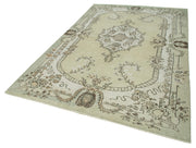 Handmade Wool Area Rug | Traditional Hand Knotted Turkish Vintage Rug | Beige Cotton