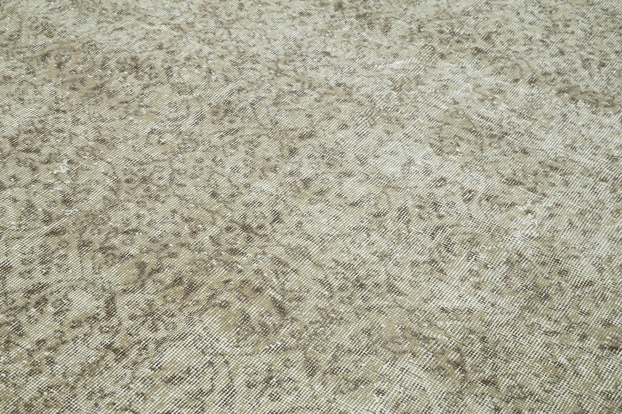 Vintage Handmade Area Rug – Hand Woven Wool & Cotton 6'5''x9'11'' Beige Carpet