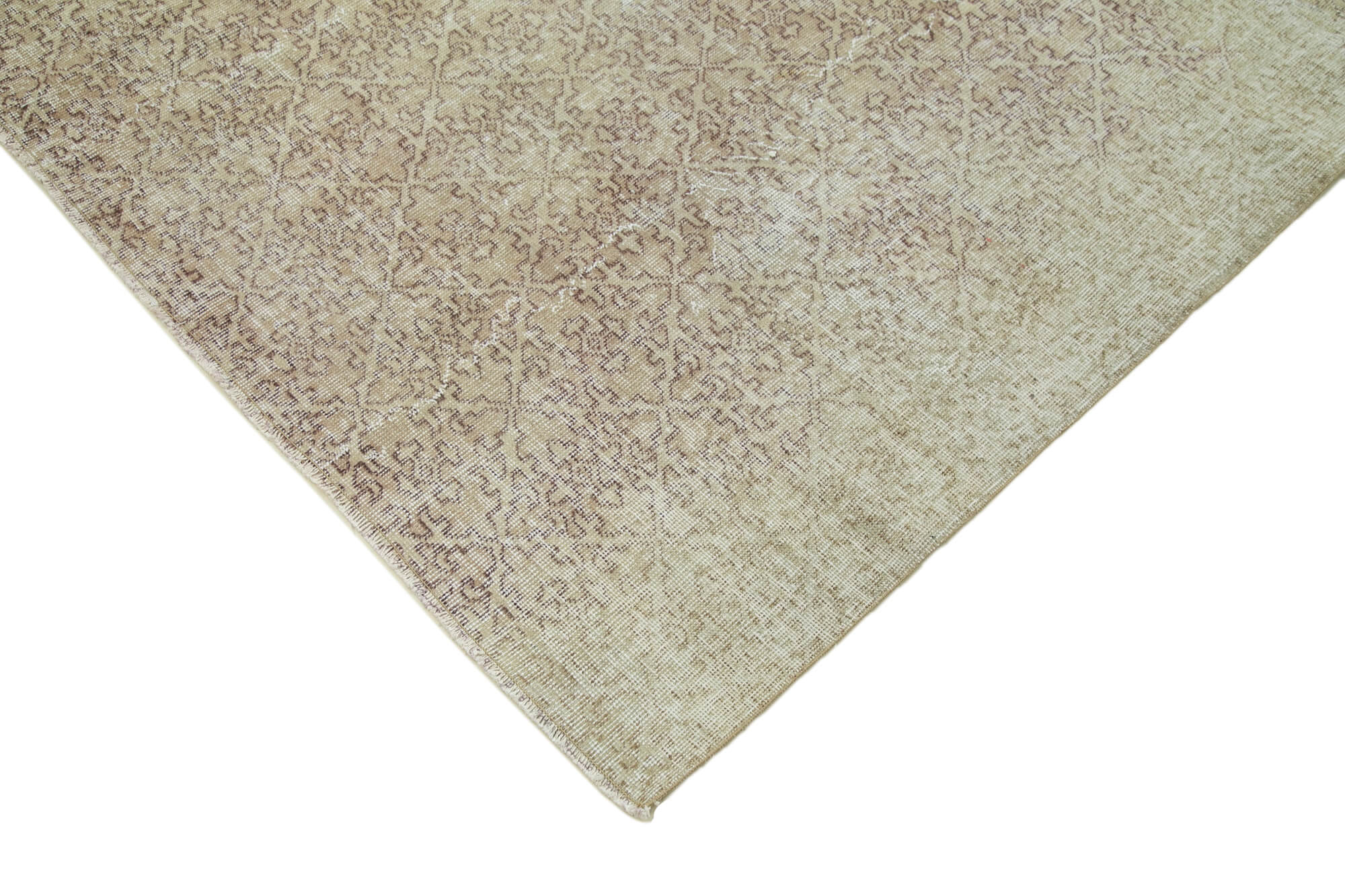 Handmade Wool Area Rug - Vintage Cotton Rug 6'9''x9'7'' | Neutral Beige, Turkish Wool