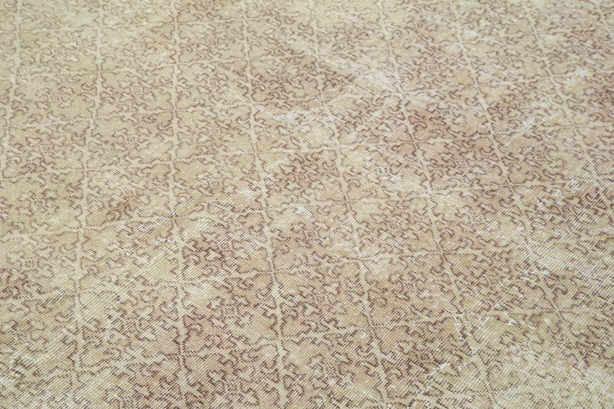 Handmade Wool Area Rug - Vintage Cotton Rug 6'9''x9'7'' | Neutral Beige, Turkish Wool