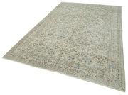 Handmade Wool Area Rug – Vintage Cotton Rug 6'8'' x 10'1'' Beige Classic Style
