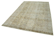 Handmade Wool Area Rug - Vintage Cotton Rug with Soft Wool Texture & Durable Cotton Weave, Beige 6'8''x9'2''