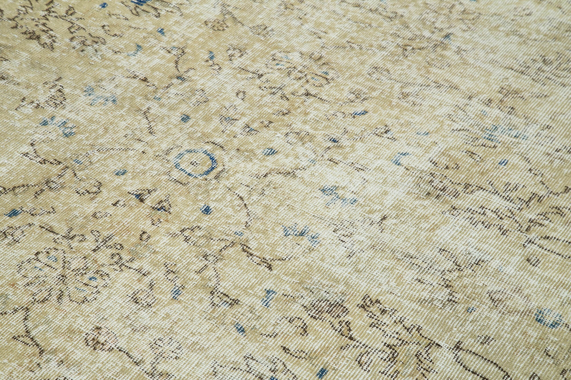 Handmade Wool Area Rug - Vintage Cotton Rug with Soft Wool Texture & Durable Cotton Weave, Beige 6'8''x9'2''