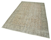 Vintage Cotton Wool Rug – Handmade Area Rug 5'3'' x 8'6'' Beige Classic Carpet