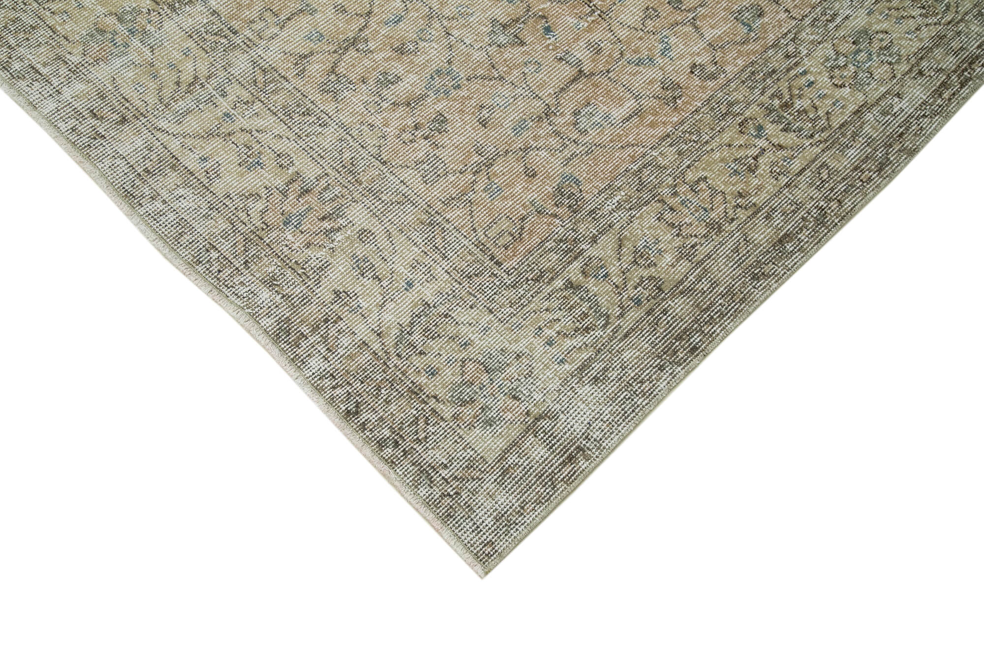 Vintage Cotton Wool Rug – Handmade Area Rug 5'3'' x 8'6'' Beige Classic Carpet