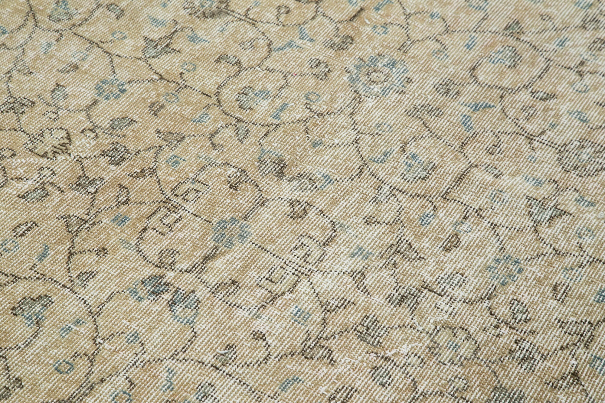 Vintage Cotton Wool Rug – Handmade Area Rug 5'3'' x 8'6'' Beige Classic Carpet