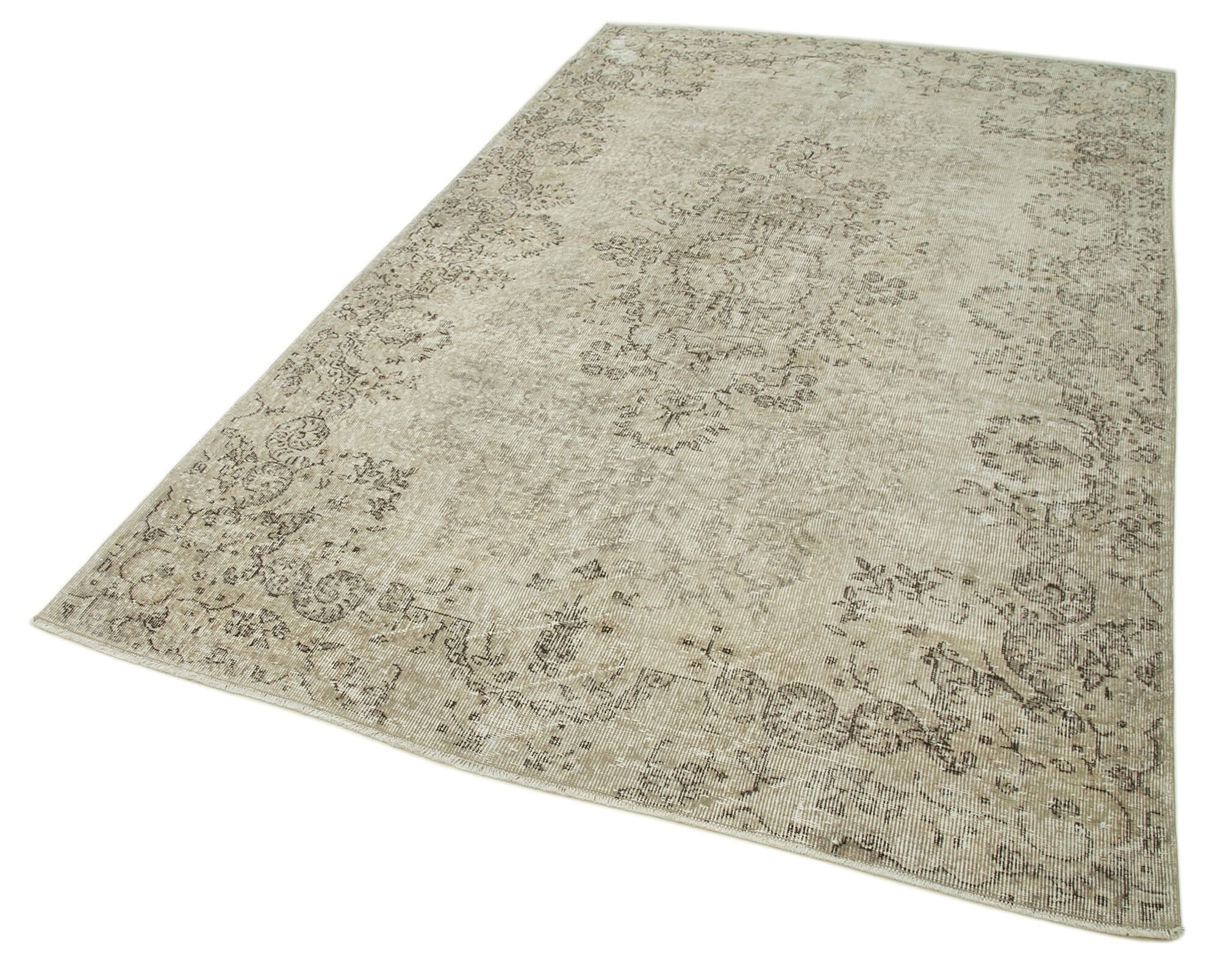 Handmade Wool Area Rug | Durable Cotton Weave & Soft Wool Carpet in Beige