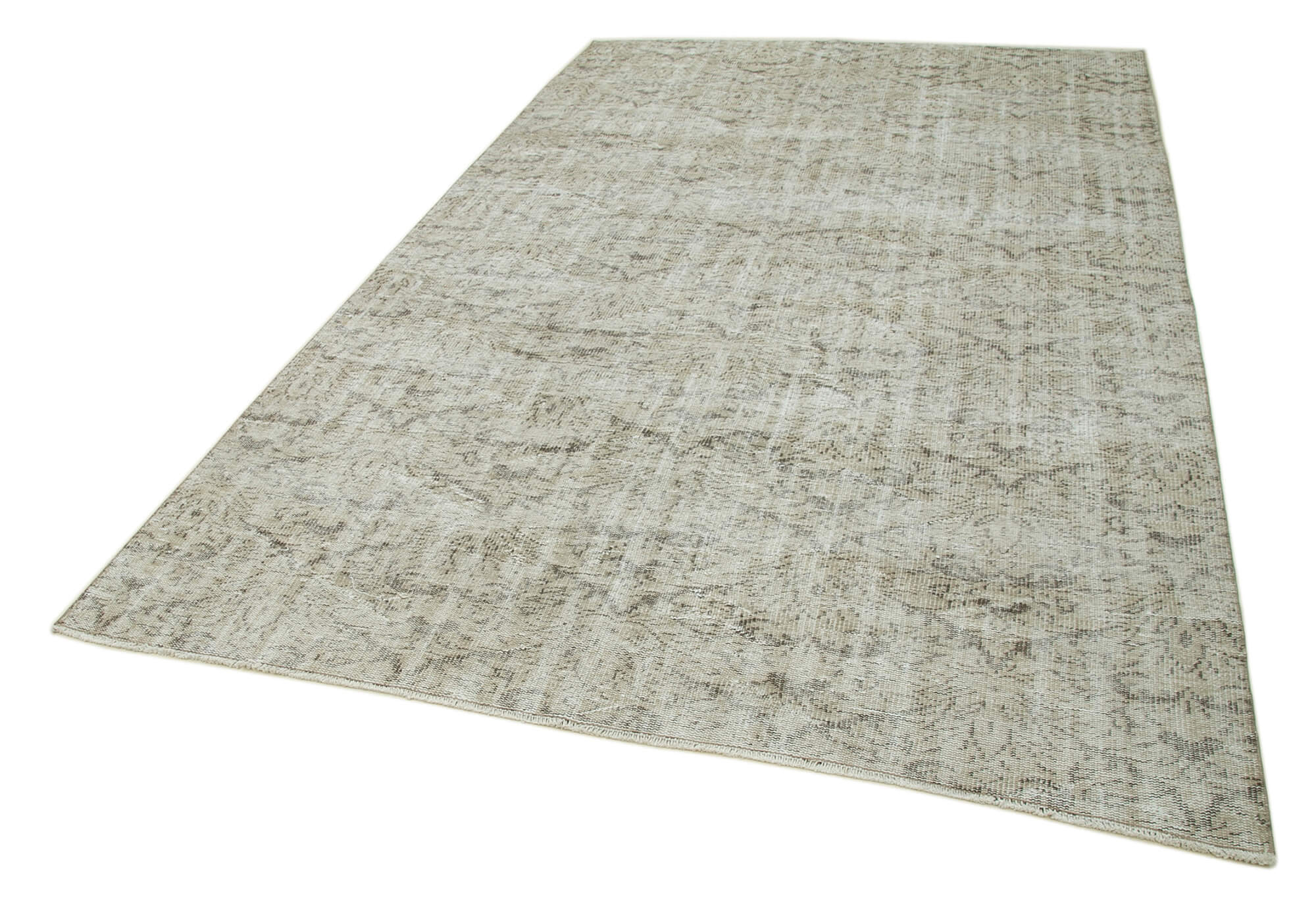 Handmade Wool Area Rug – Vintage Cotton Rug Beige 6'4''x10'0'' | Durable Natural Fiber