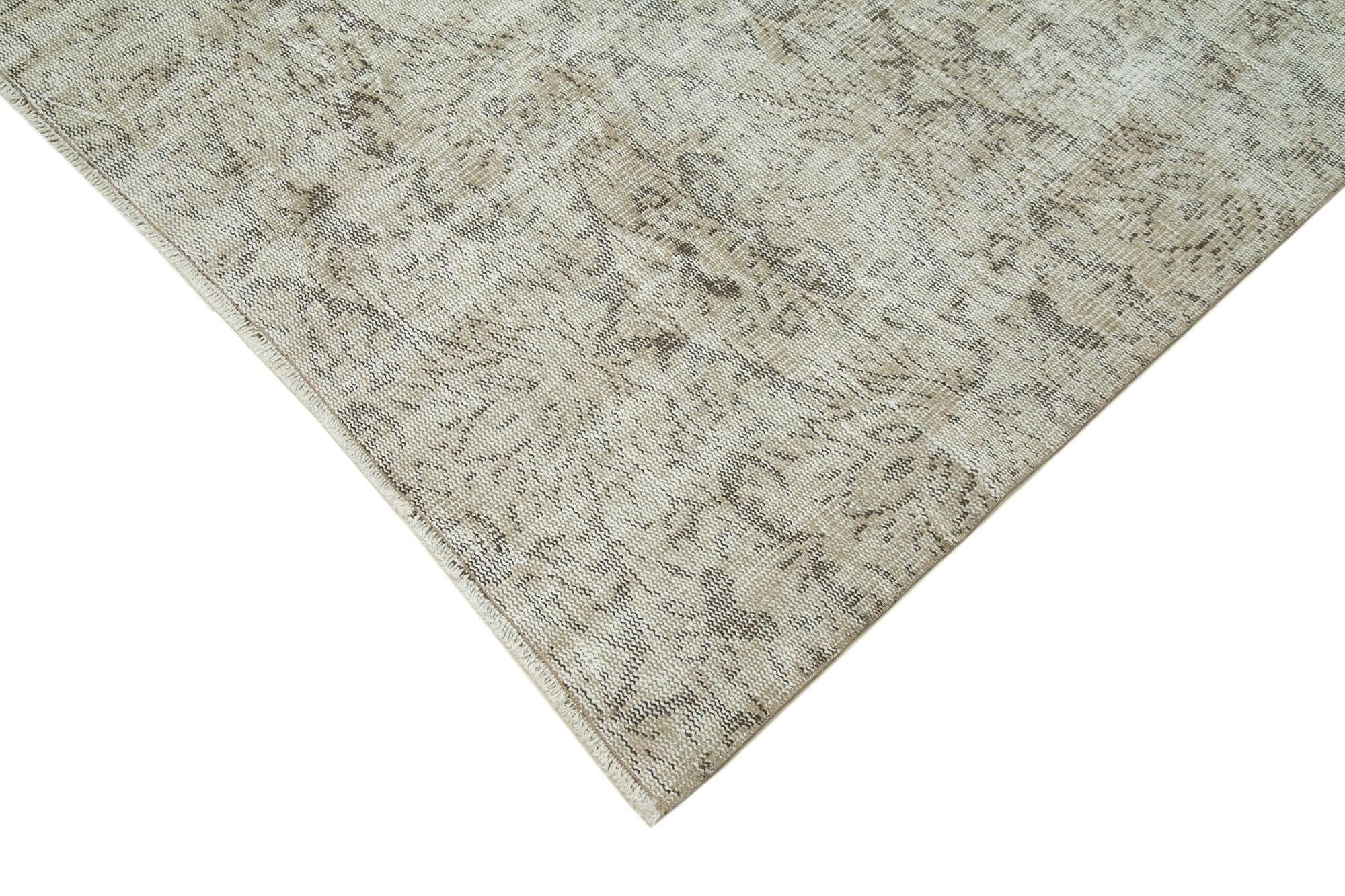 Handmade Wool Area Rug – Vintage Cotton Rug Beige 6'4''x10'0'' | Durable Natural Fiber