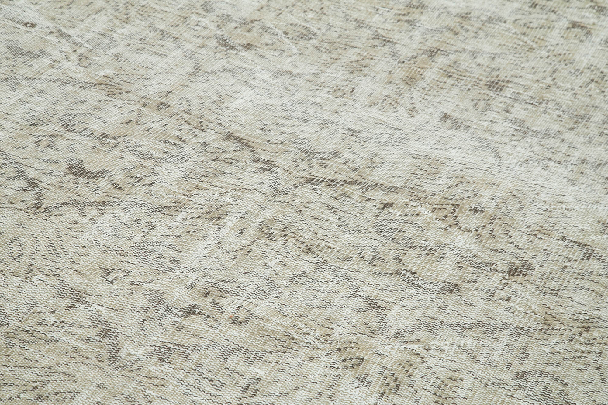 Handmade Wool Area Rug – Vintage Cotton Rug Beige 6'4''x10'0'' | Durable Natural Fiber